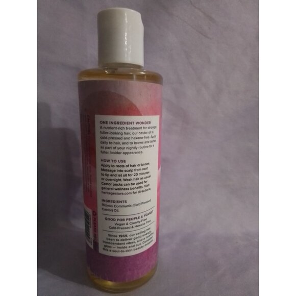 Heritage Store Castor Oil 8 fl oz 100% Cold-Pressed, Vegan & Hexane-Free - Picture 2 of 3
